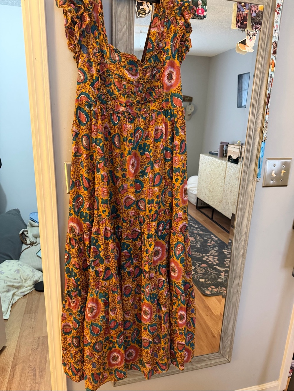 House of Harlow 1960 Floral Paisley Maxi Dress in Mustard and Teal